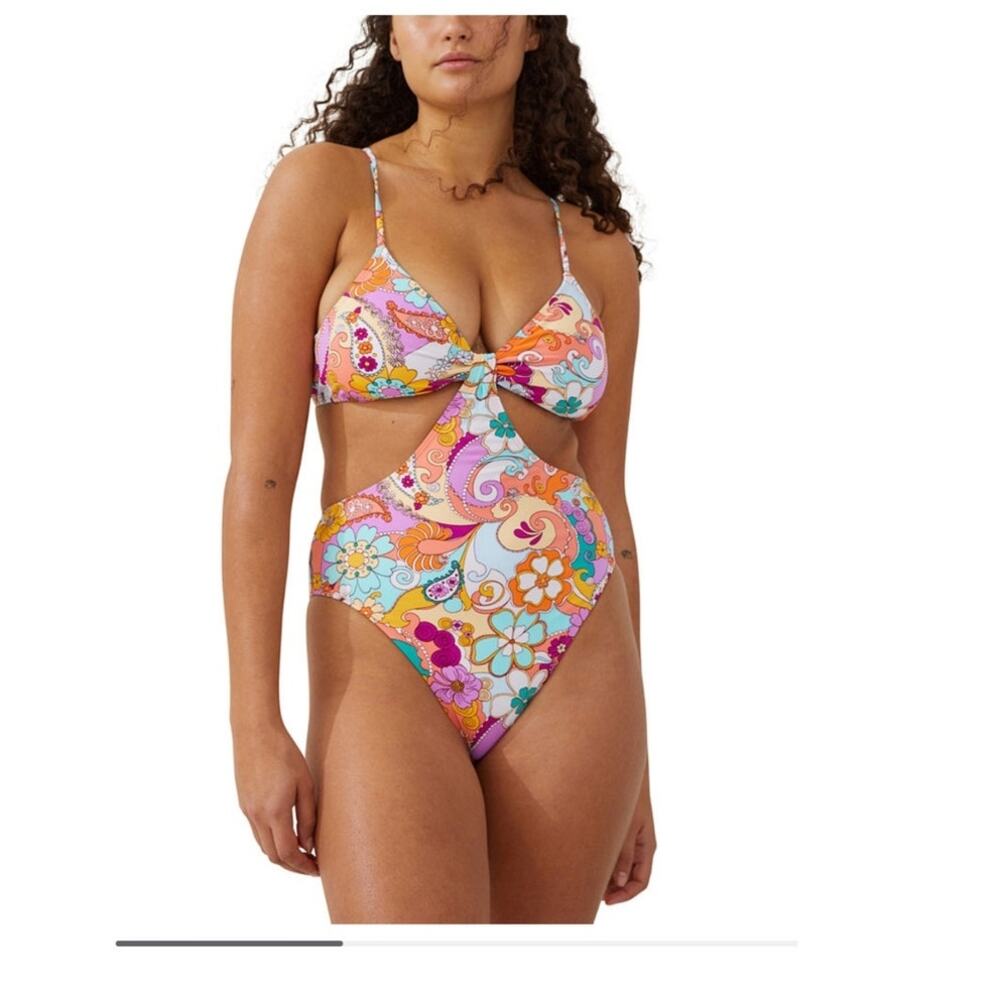 Cotton On Body Floral Cut Out Floral One-Piece Swimsuit Size: XL